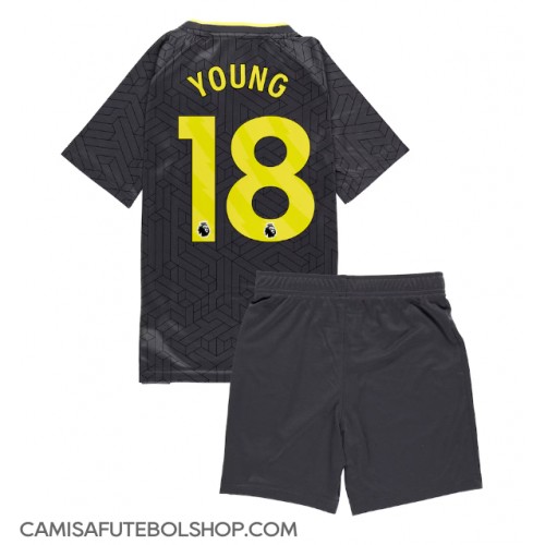 Camisa de time de futebol Everton Ashley Young #18 Replicas 2º Equipamento Infantil 2024-25 Manga Curta (+ Calças curtas)